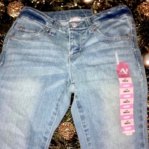 Arizona NWT Jeans Adjustable Waistband Distressed Skinny Jeans Girl’s L REG 6 - Picture 14 of 14